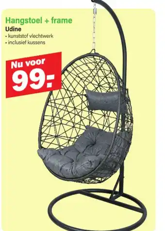 Van Cranenbroek Hangstoel + frame Udine aanbieding