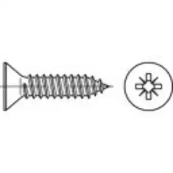 Conrad TOOLCRAFT TO-5433057 Verzonken plaatschroeven 22 mm Kruiskop Phillips ISO 7091 Staal Galvanisch verzinkt 500 stuk(s) aanbieding