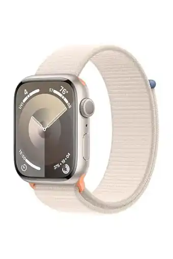 Amazon Apple Watch Series 9 (GPS 45 mm) Smartwatch - Kast van sterrenlicht aluminium - Sterrenlicht geweven sportbandje. Conditie bi aanbieding