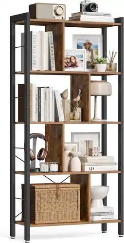 Amazon VASAGLE boekenkast, boekenplank met 4 niveaus, vrijstaande plank, boekenkast, kantoorplank, industrieel ontwerp, voor woonkam aanbieding
