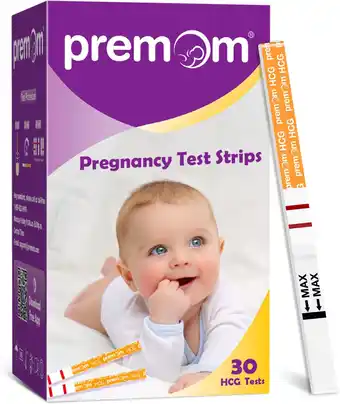 Amazon 30 Premom Zwangerschapstest met hoge gevoeligheid: snelle hCG-test 10 mIU/ml urine met slimme app Premom-reactieve zwangersch aanbieding
