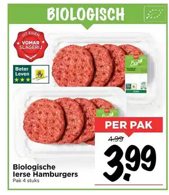 Vomar Voordeelmarkt Biologische Ierse Hamburgers aanbieding