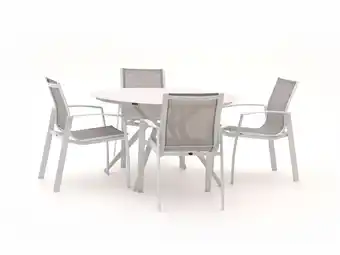 Kees Smit R&S Design Altea/Sora ø 127cm dining tuinset 5-delig stapelbaar aanbieding