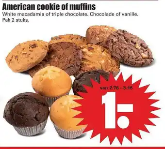 Dirk American Cookie Of Muffins White Macadamia Of Triple Chocolate. Chocolade Of Vanille aanbieding