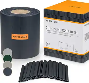 Amazon Winter & Bani vlechtbanden 50 meter x 19 cm incl. 26 clips, diverse kleuren (50 m, antraciet) aanbieding