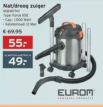 Heuts Eurom Nat-Droog Zuiger aanbieding