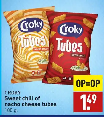 ALDI Sweet chili of nacho cheese tubes 100 g aanbieding