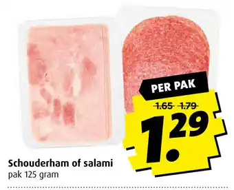 Boni Shouderham of Salami 125g aanbieding