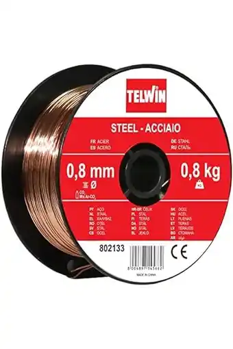 Amazon Telwin S.p.A. 802133 staallasdraadspoel diameter 0,8 mm, 0,8 kg, koper aanbieding