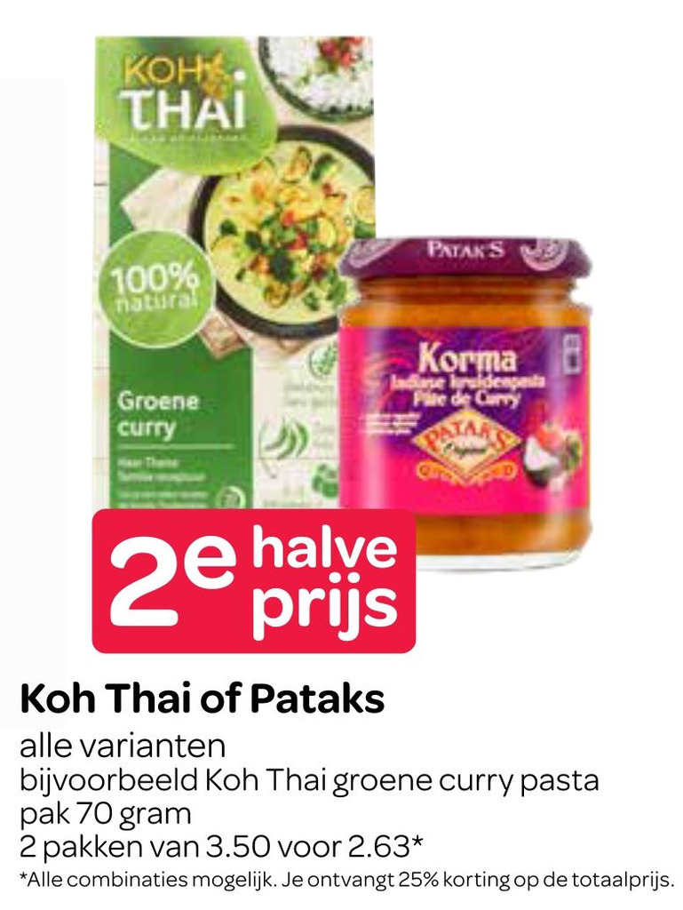 Koh Thai of Pataks 70g aanbieding bij Spar