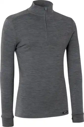 Bol.com GripGrab - Merino Blend Half-Zip Thermal Lange Mouw Winter Fiets Base Layer - Grijs - Unisex - Maat XL aanbieding