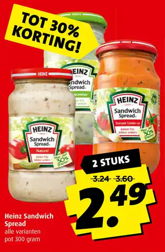 Boni Heinz sandwichspread 2*300g aanbieding