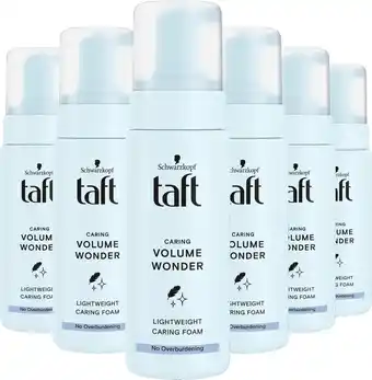 Bol.com Taft Caring Volume Wonder Mousse 6x 150ml - Grootverpakking aanbieding