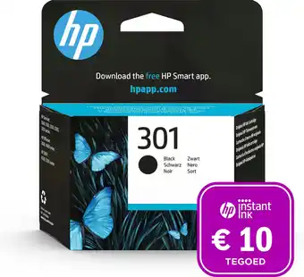 Bol.com HP 301 - Inktcartridge zwart + Instant Ink tegoed aanbieding