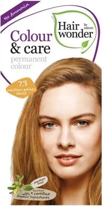 Bol.com Hairwonder Colour & Care 7.3 - Medium Golden Blond - Haarverf aanbieding