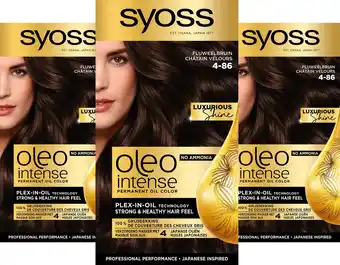 Bol.com Syoss Oleo Intense - Haarverf - 4-86 Fluweelbruin - Voordeelverpakking - 3 Stuks aanbieding