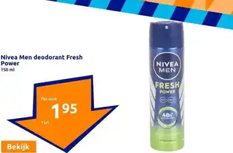 Action Nivea Men deodorant Fresh Power aanbieding