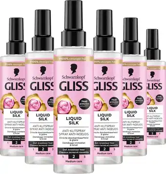 Bol.com Gliss - Anti-klitspray - Liquid Silk - 6x 200 ml - Voordeelverpakking aanbieding