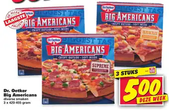 Nettorama Dr. Oetker Big Americans pizza 3*420-455g aanbieding