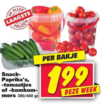 Nettorama Snack- Paprika's, -tomaatjes of -komkommers aanbieding