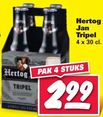 Nettorama Hertog Jan Tripel 4*300ml aanbieding