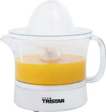 Bol.com Tristar Citruspers CP-3005 - Elektrische Citruspers met afneembare schenkkan - 25W - 0.5 liter - Wit aanbieding