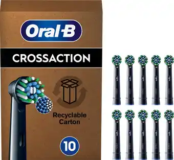 Bol.com Oral-B Cross Action Pro - Opzetborstels Zwart - Met CleanMaximiser Technologie - 10 Stuks - Brievenbusverpakking aanbieding