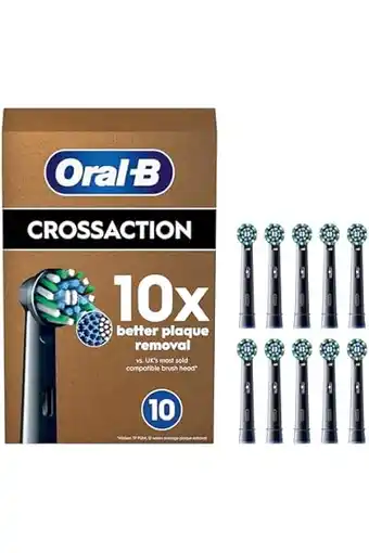 Amazon Oral-B Pro CrossAction Opzetborstels voor elektrische tandenborstels, 10 stuks, superieure tandenreiniging, X-borstelopzetstu aanbieding