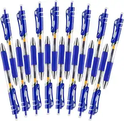 Amazon OFFCUP 0,5 mm blauwe gelpennen, 16 stuks balpennen, intrekbare rollerbalpennen, sneldrogend, ergonomische gelpen, grote behui aanbieding