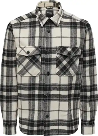 Bol.com Only & Sons Overhemd Onsmilo Life Ovr Check Ls Shirt Noo 22026313 Cloud Dancer Mannen Maat - M aanbieding