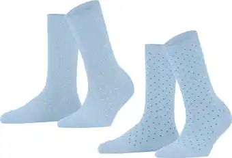 Bol.com ESPRIT Fine Dot 2-Pack duurzaam organisch Katoen Multipack Sokken Dames blauw - Maat 35-38 aanbieding