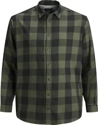 Bol.com JACK&JONES PLUS JJEGINGHAM TWILL SHIRT L/S PS NOOS Heren Overhemd - Maat EU2XL US1L aanbieding