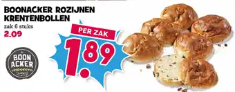 Boon`s Markt BoonAcker Rozijnen krentenbollen 6st aanbieding