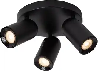 Bol.com Lucide PUNCH - Plafondspot - Ø 21 cm - 3xGU10 - Zwart aanbieding