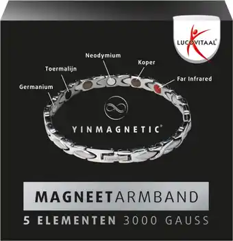 Bol.com Lucovitaal Yinmagnetic Magneet Armband Zilver aanbieding