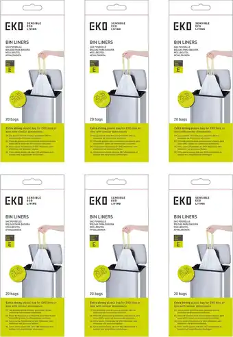 Bol.com EKO - Afvalzakken 25-35 ltr (E), EKO (6x12 stuks) - - wit aanbieding