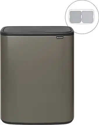 Bol.com Brabantia Bo Touch Bin Prullenbak Afvalscheiding - 2 x 30 liter - Platinum aanbieding