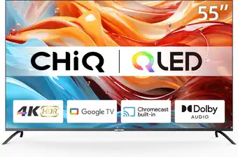 Bol.com CHiQ U55QM8V - 55 inch - 4K QLED - Google TV - Ultra-HD - Dolby Vision HDR - 2023 model aanbieding