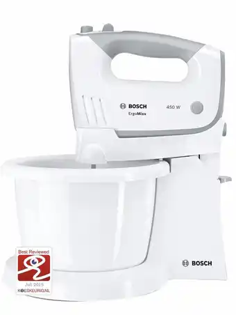 Bol.com Bosch MFQ36460 ErgoMixx - Handmixer - Incl mengkom - 450W - Wit aanbieding