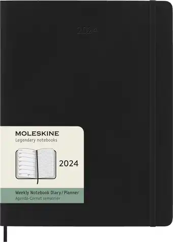 Bol.com Moleskine 12 Maanden Agenda - 2024 - Wekelijks - XL - Zachte Kaft - Zwart aanbieding