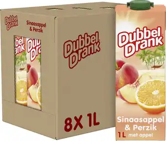Bol.com Dubbeldrank - Sap - Sinaasappel & perzik - 8 x 1L aanbieding