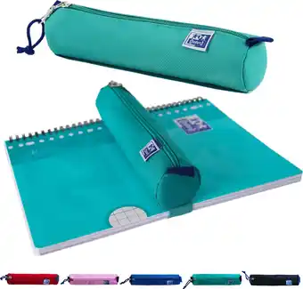 Bol.com Oxford Etui - turqouise met elastiek - ronde pennenetui 22cm - etui jongens - etui meisjes aanbieding