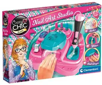 Bol.com Clementoni Crazy Chic - Nagelstudio voor Kinderen - Kinder Nagellak met Stickers, Glitters en Nageldroger - Vanaf 6 jaar aanbieding