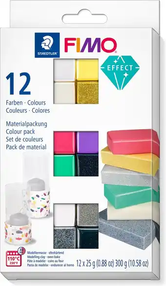 Bol.com FIMO effect set - ovenhardende boetseerklei - colour pack 12 st aanbieding