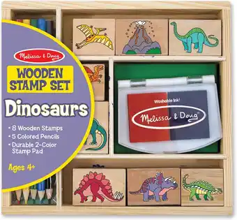 Bol.com Melissa & Doug Houten stempelset - Dinosaurussen | Stempelset voor kinderen | Kunst en Ambacht | Geweldig Cadeau voor meisjes aanbieding