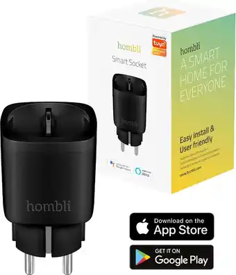 Bol.com Hombli Slimme Stekker - 220V - WiFi - Timerfunctie - Compitabel met Amazon Alexa en Google Home - Bediening via Hombli App - aanbieding