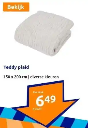 Action Teddy plaid aanbieding