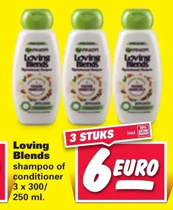 Nettorama Loving Blends shampoo of conditioner 3x300/250ml aanbieding