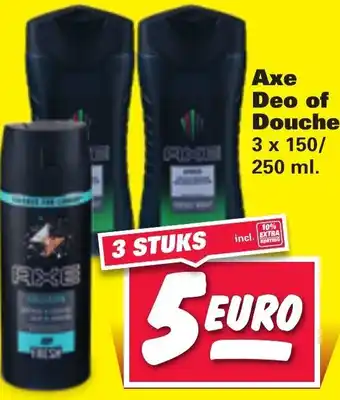 Nettorama Axe Deo of Douche 3x150/250ml aanbieding