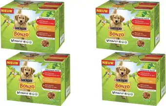 Bol.com Bonzo Vitafit Maaltijdzakjes - Hondenvoer Natvoer - Rund, Kip & Lam - 48 x 100 g aanbieding